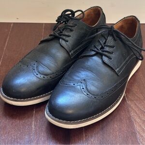Vostey Black Leather Wingtip Casual Dress Shoes